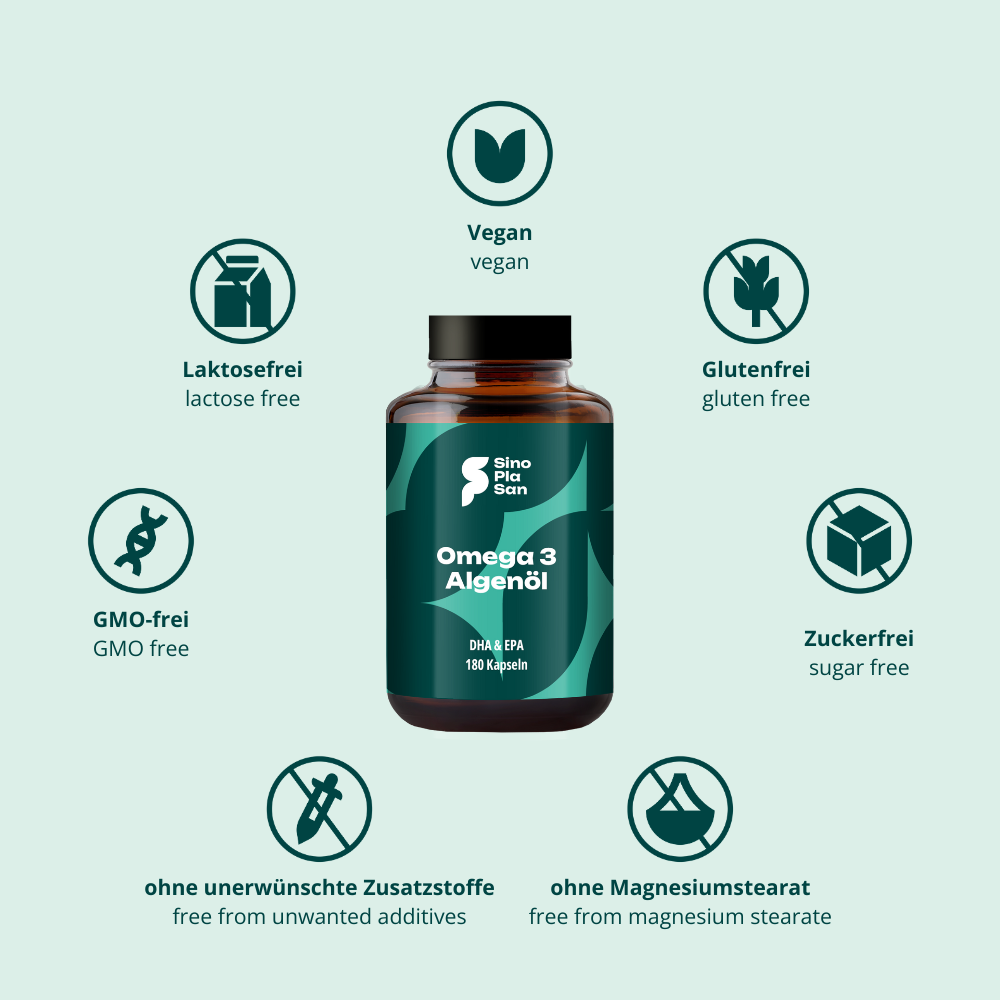 Omega-3 Algenöl Kapseln mit DHA & EPA