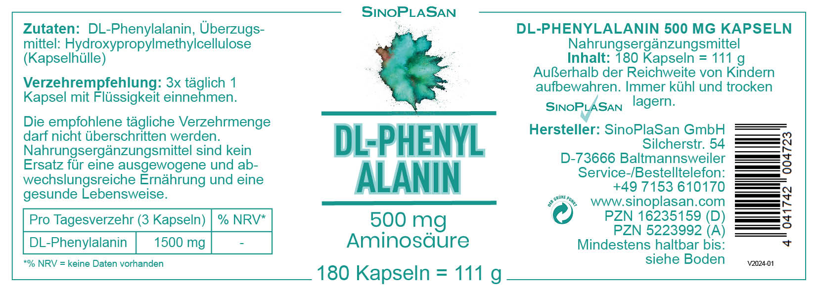 DL-Phenyl Alanin Etikett