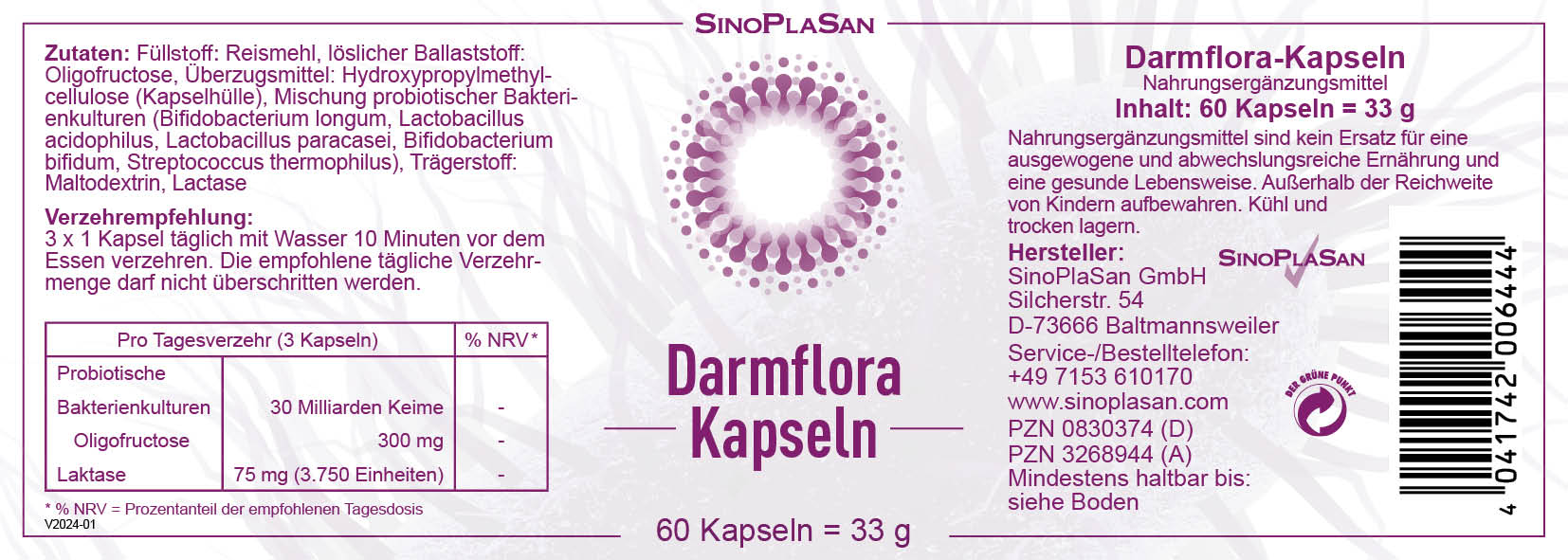 Darmflora Kapseln Etikett