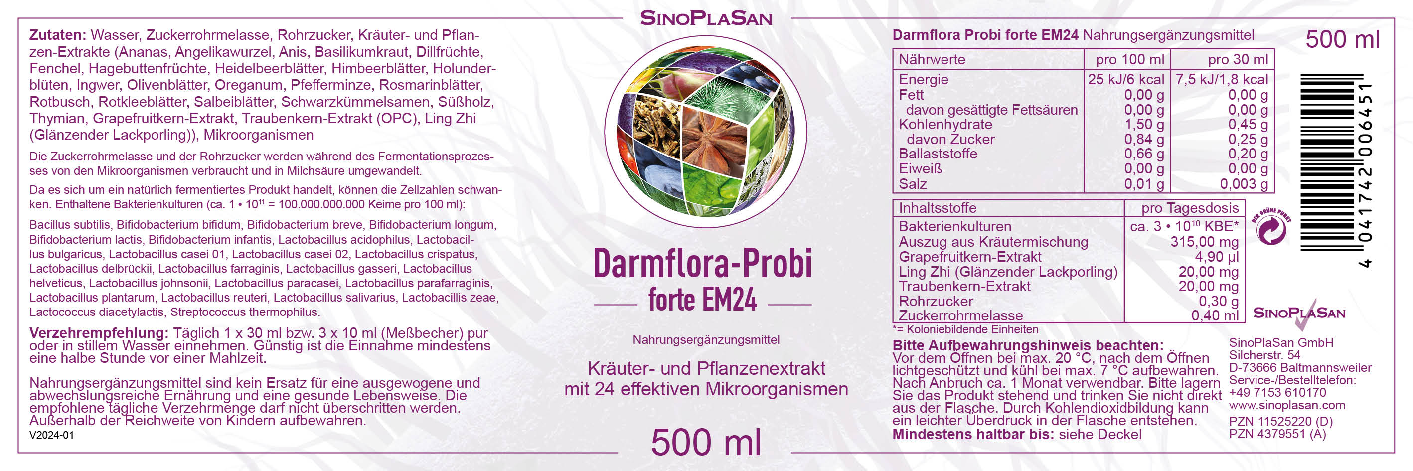 Darmflora - Probi forte EM24 Etikett