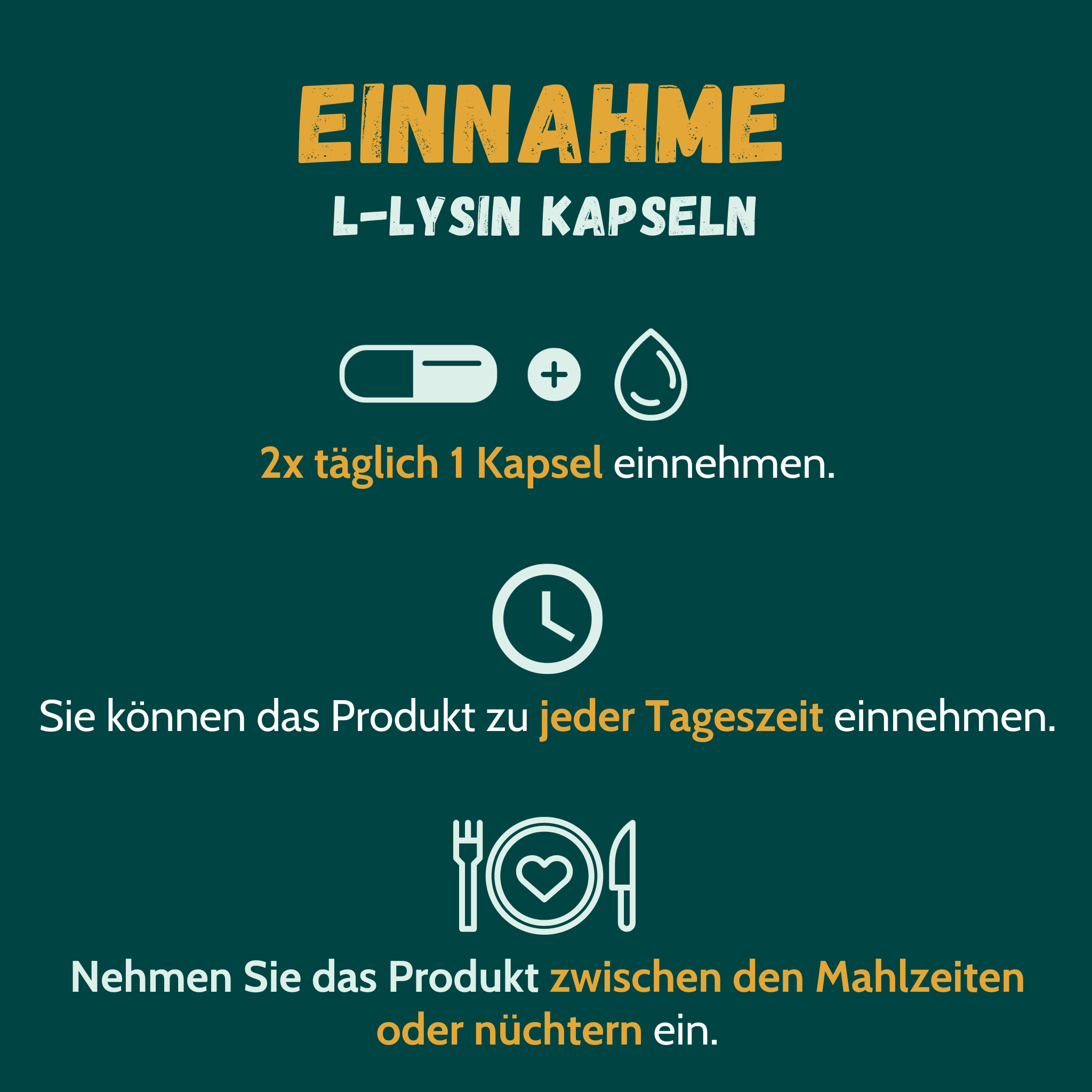 Grafik zur Einnahme von L-Lysin Kapseln von Sinoplasan