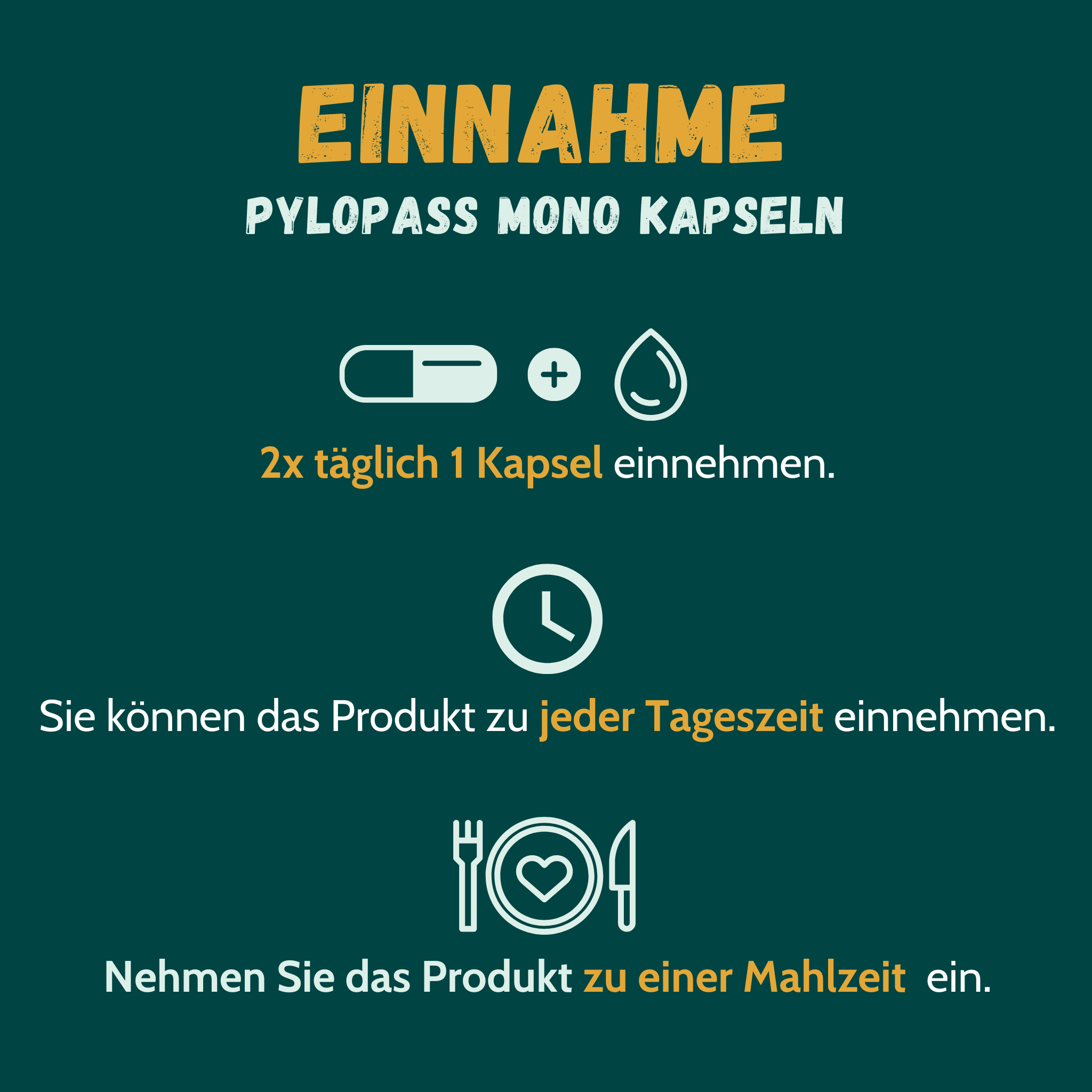 Grafik zur Einnahme von Pylopass Mono Kapseln von Sinoplasan