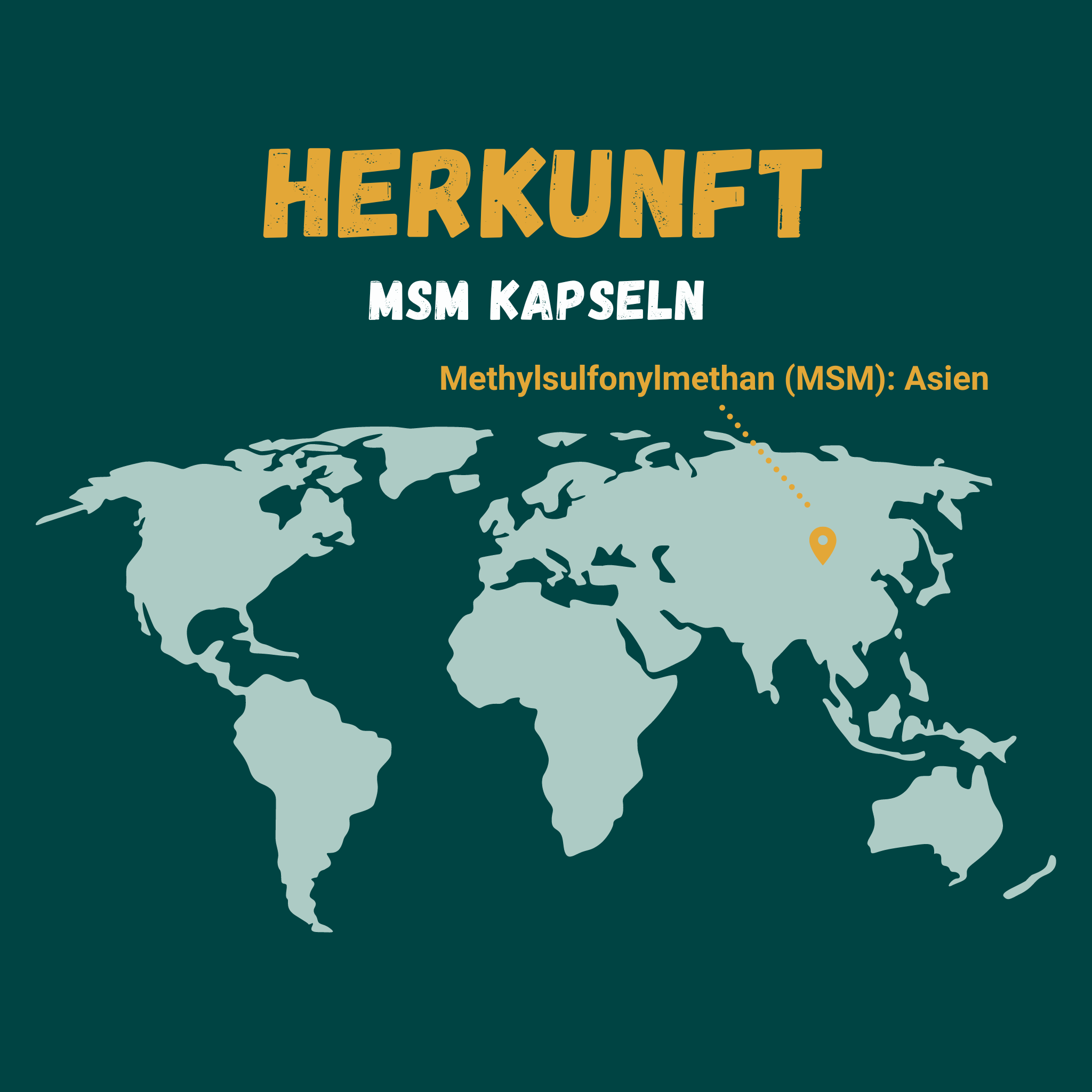Grafik zur Herkunft von Methylsulfonylmethan (MSM) von Sinoplasan: Asien