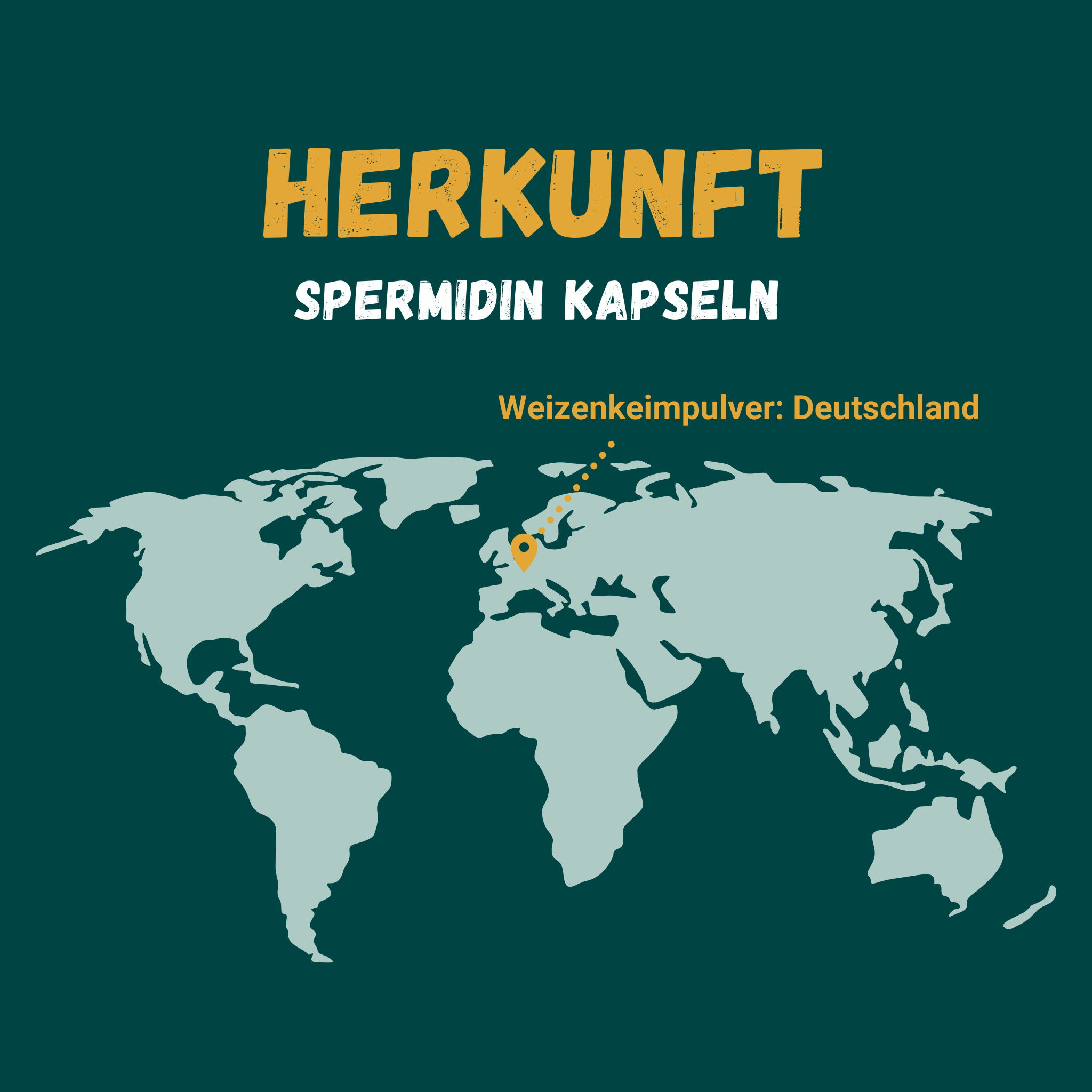 Grafik zur Herkunft von Spermidin Kapseln: Deutschland
