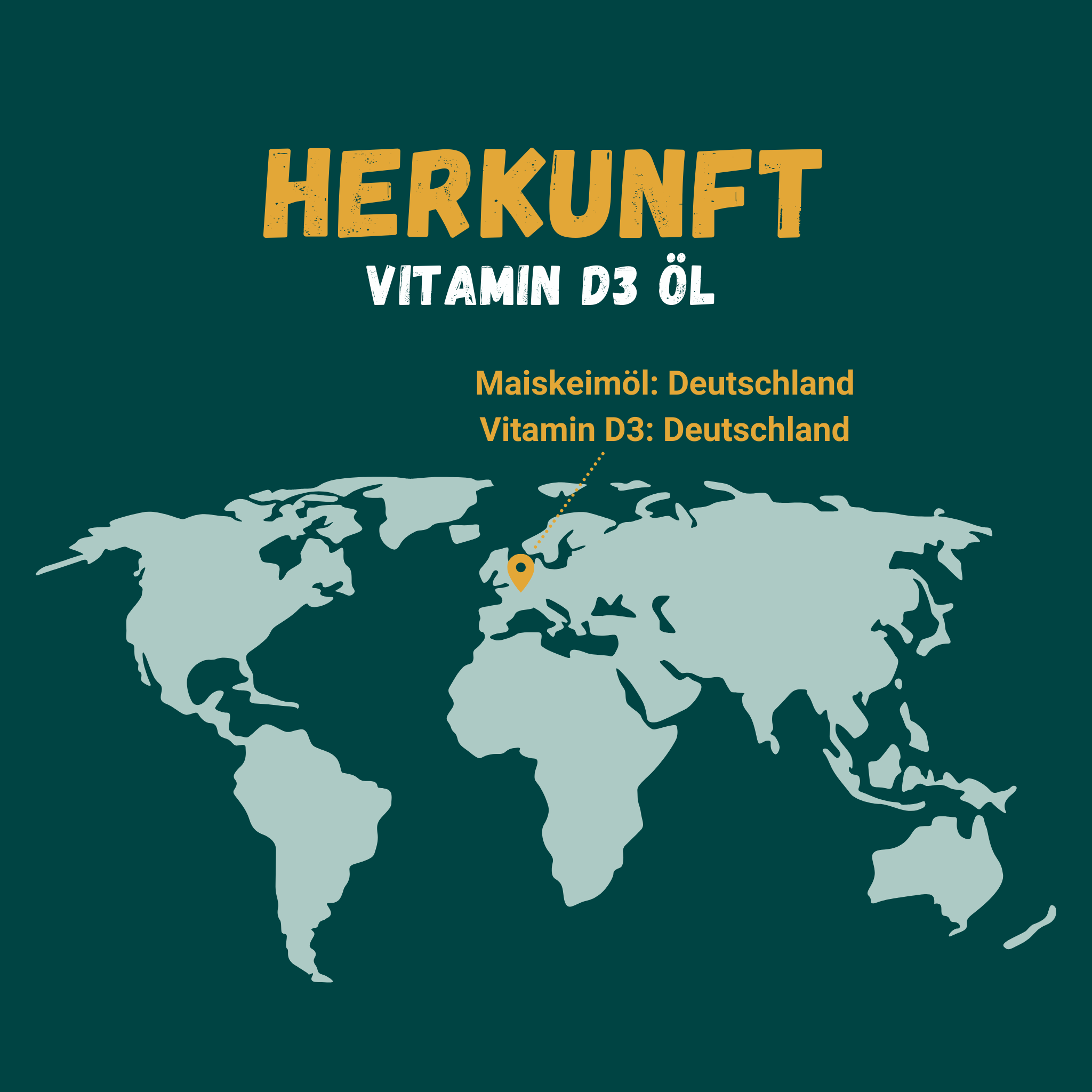 Grafik zur Herkunft von Vitamin D3 und Maiskeimöl von Sinoplasan: Deutschland