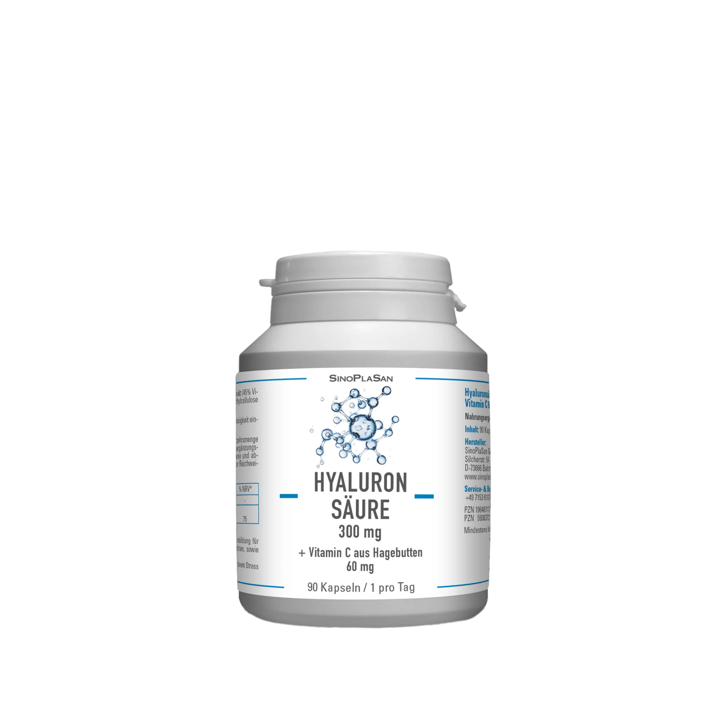 Hyaluronsäure 300 mg + Vitamin C aus Hagebutten