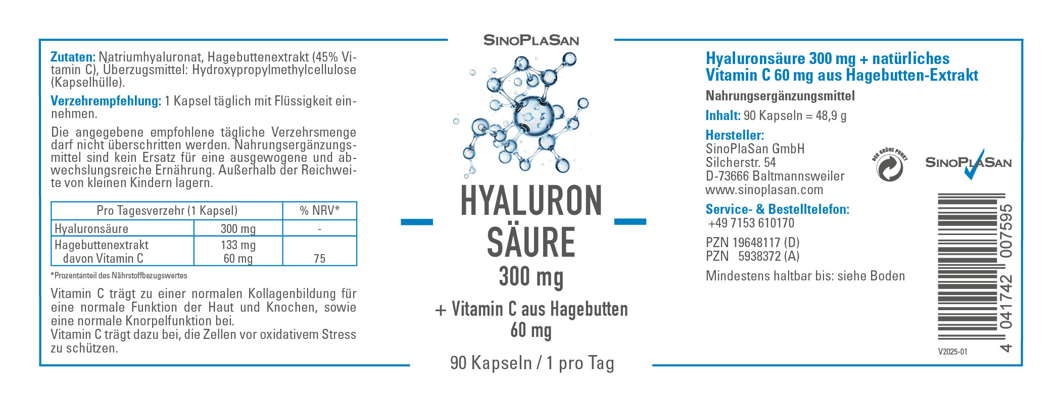 Hyaluronsäure Etikett