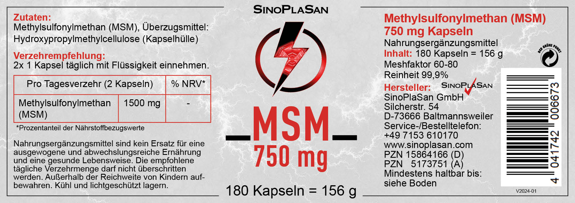 MSM Kapseln von Sinoplasan