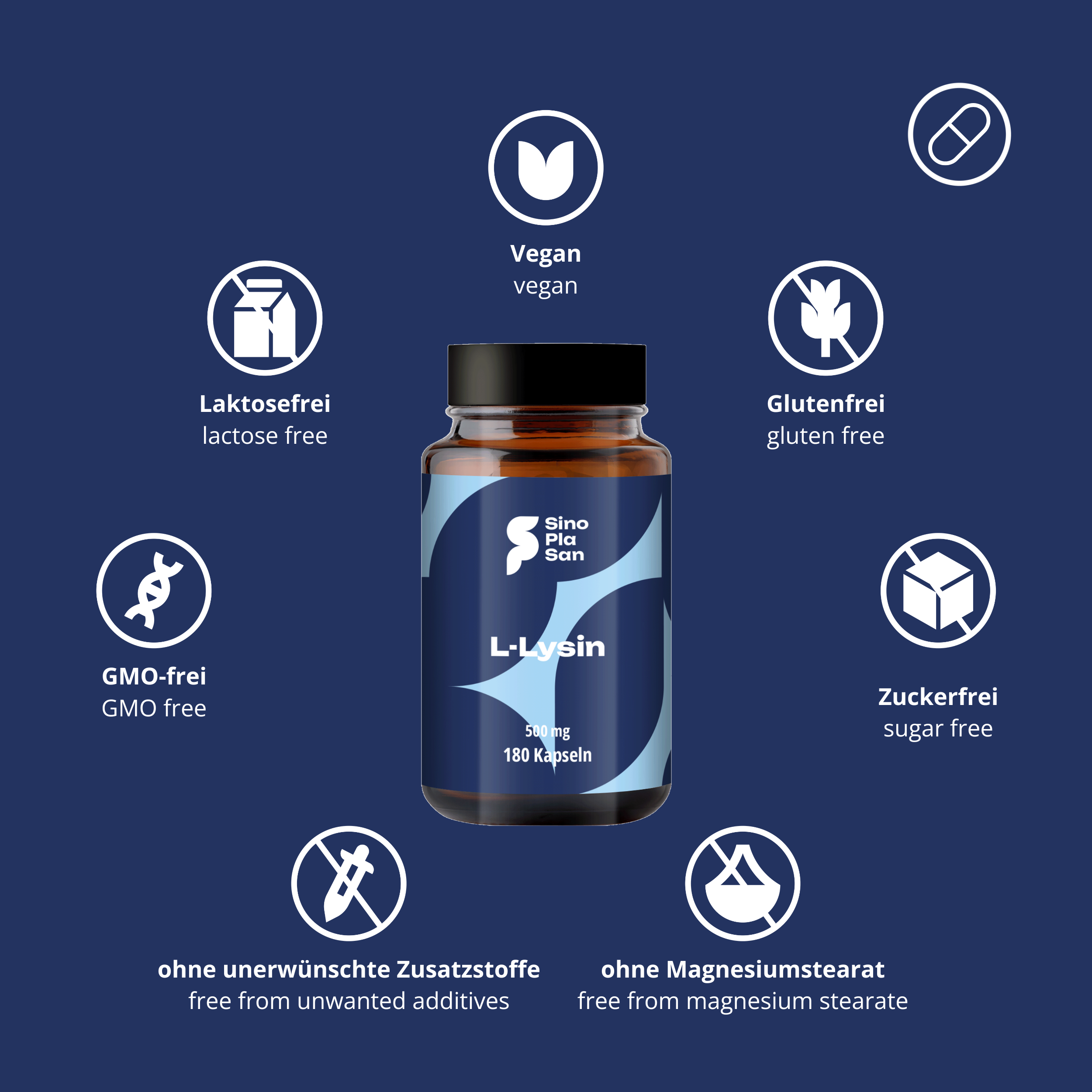 L-Lysine 500 mg MONO 180 capsules