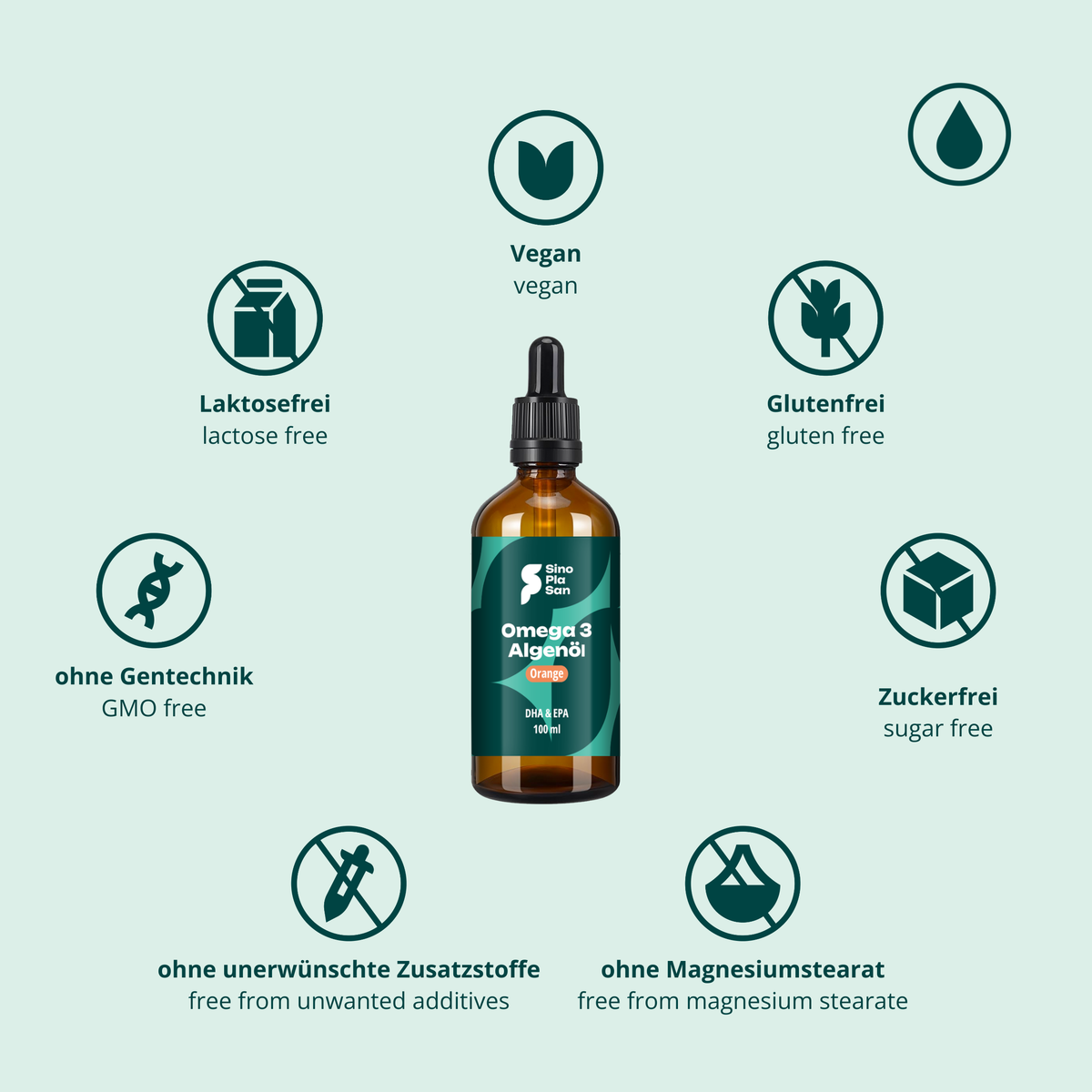 Omega-3 Algenöl DHA & EPA mit Geschmack