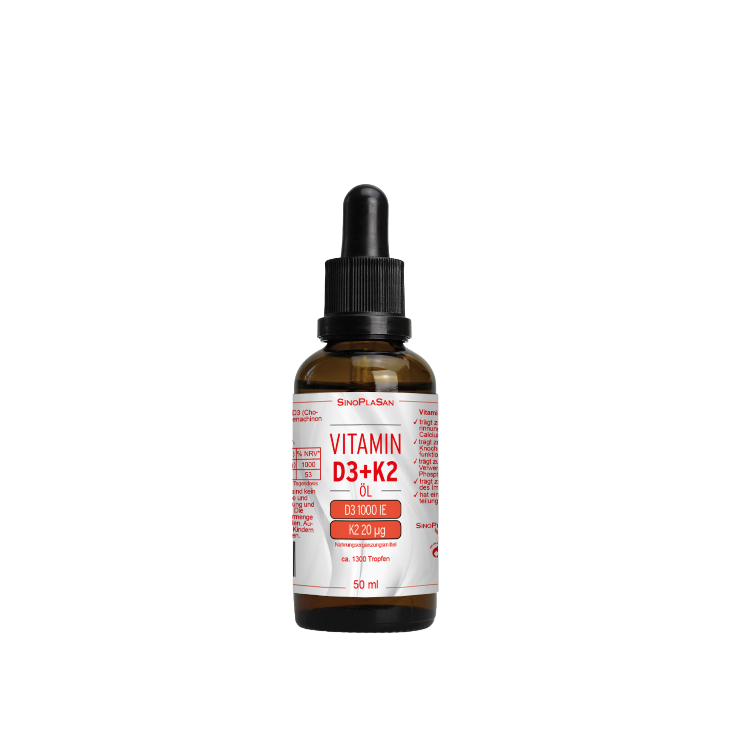Vitamin D3/K2 Öl 1000IE/20µg Tropfen