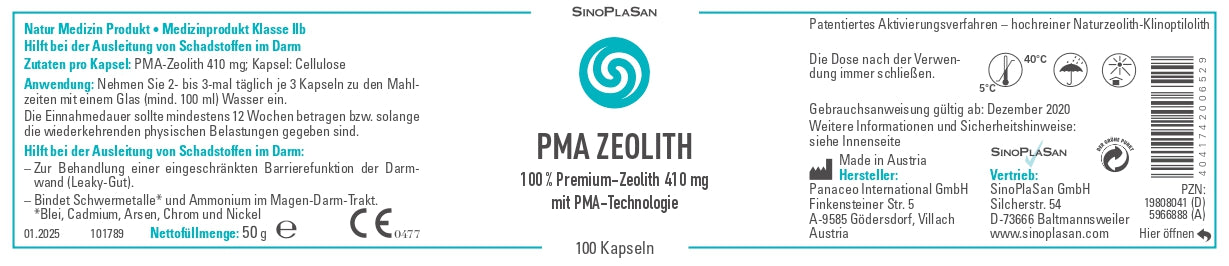 PMA Zeolith Kapseln 410 mg