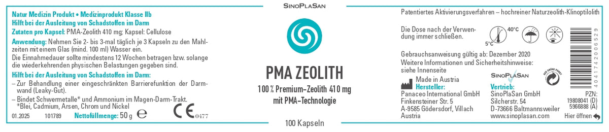 PMA Zeolith Kapseln 410 mg