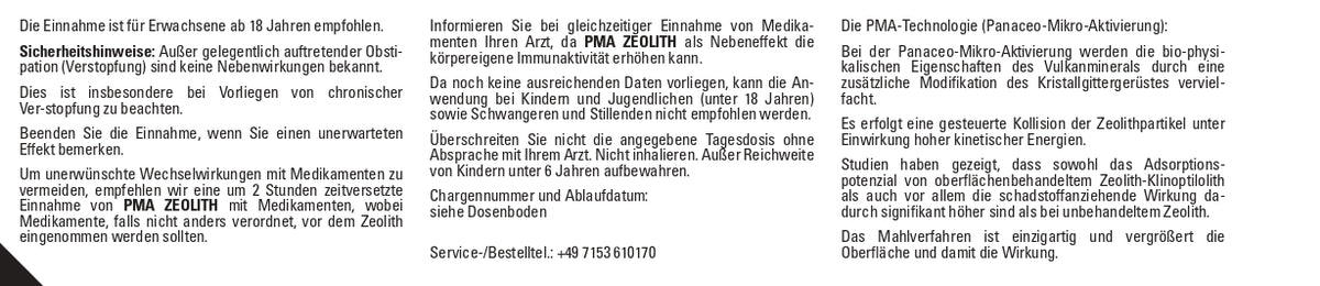 PMA Zeolith Kapseln 410 mg