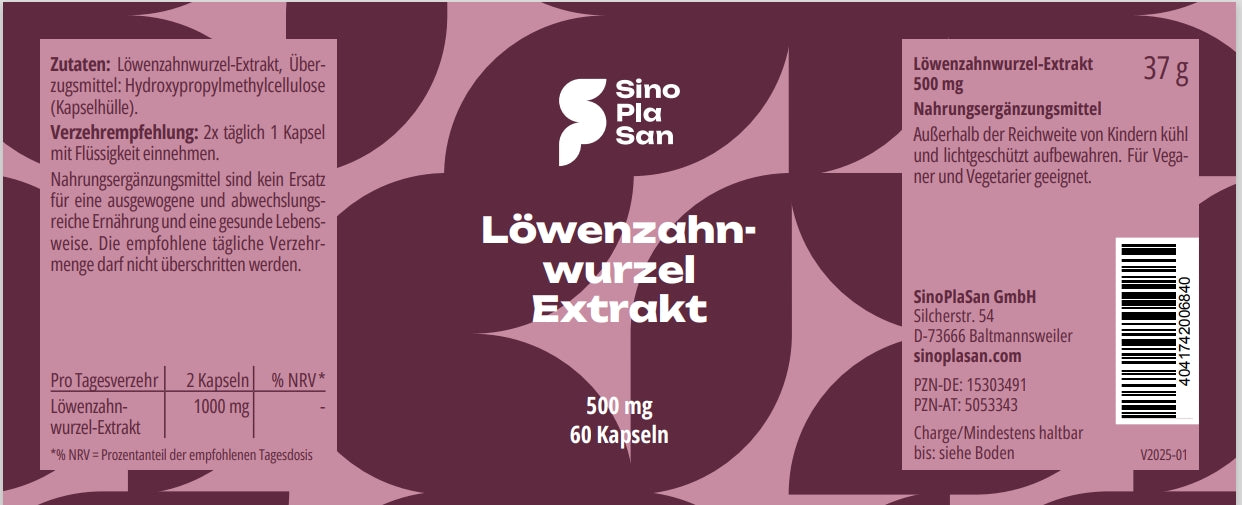 Löwenzahnwurzel-Extrakt Kapseln 500 mg