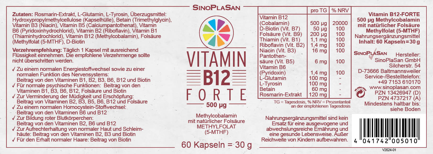 Vitamin B12 Forte Etikett