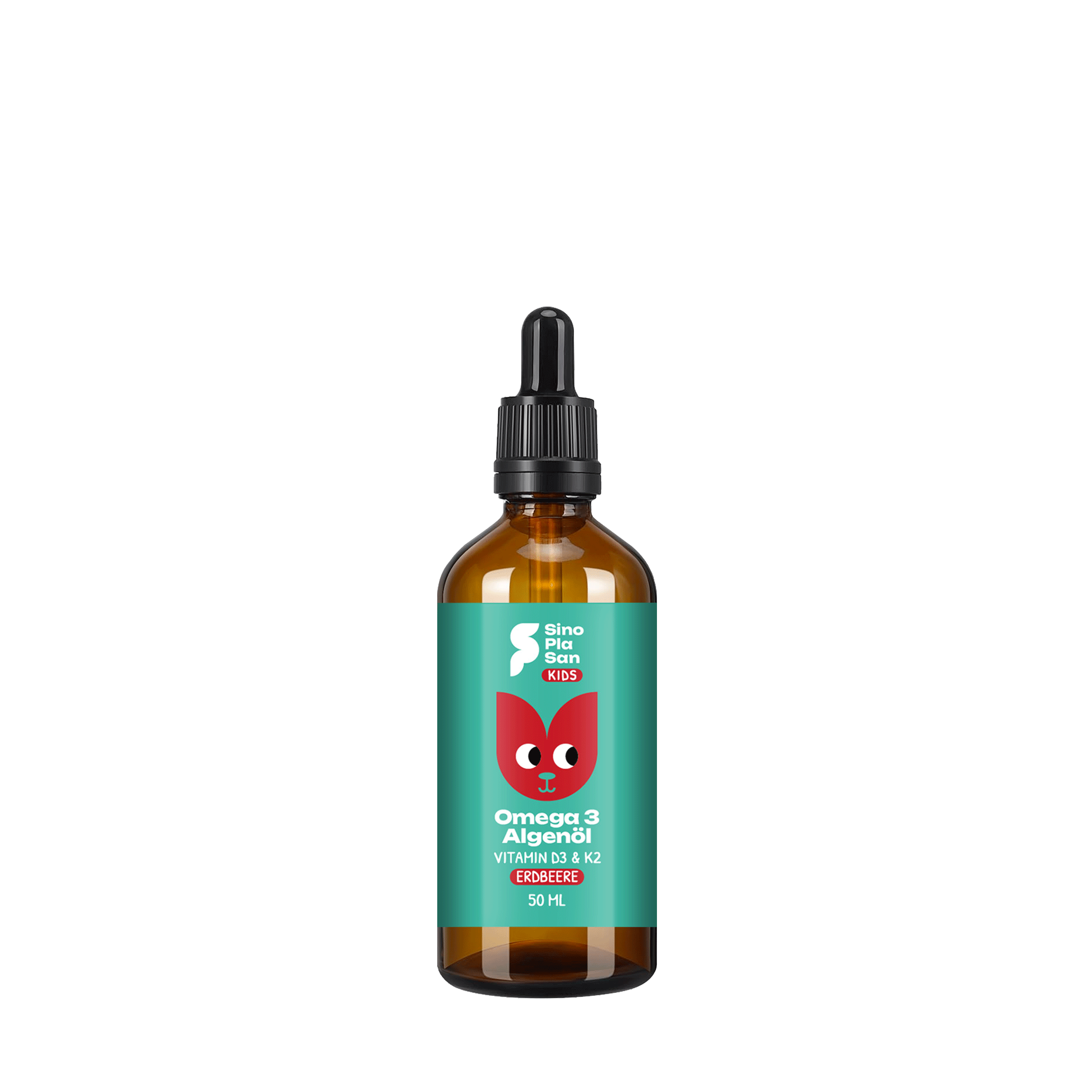 Omega-3 Algenöl mit Vitamin D3 & K2 KIDS (Erdbeere)