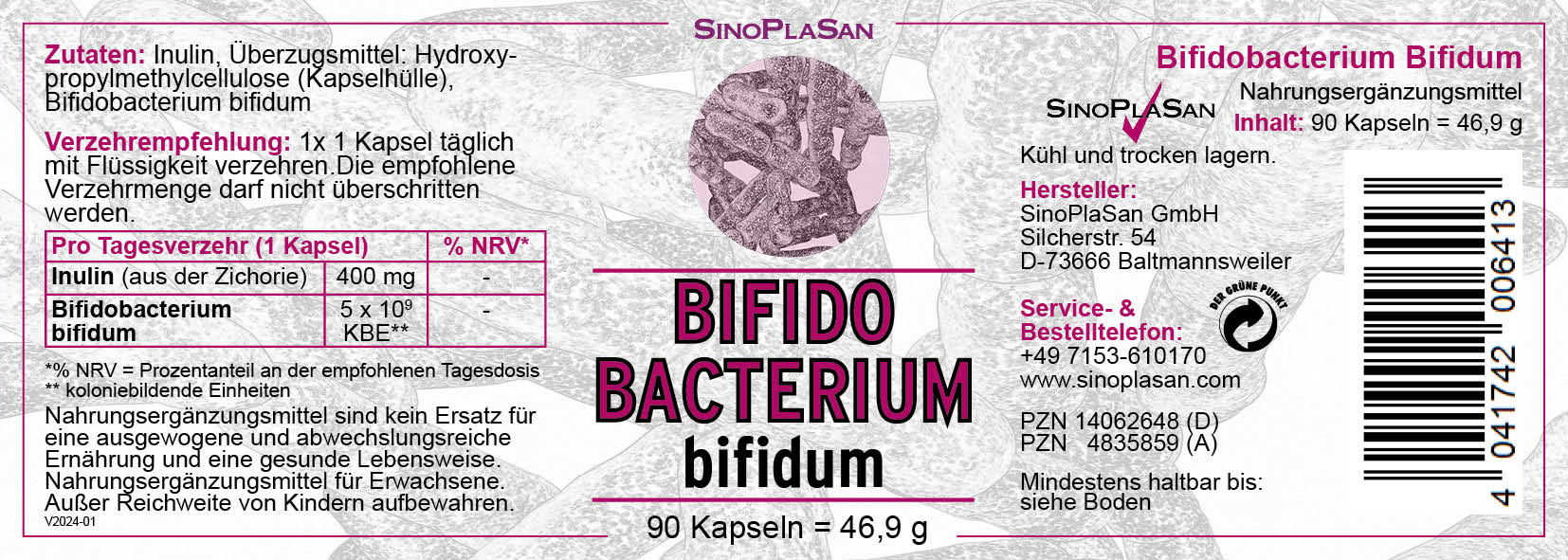 Bifido Bacterium Etikett