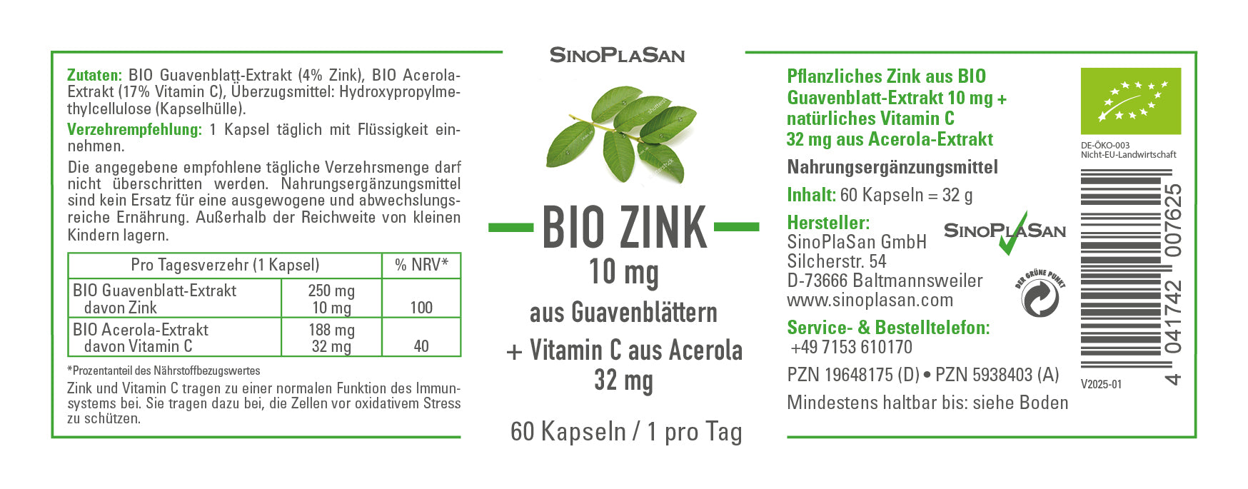 Bio Zink Etikett