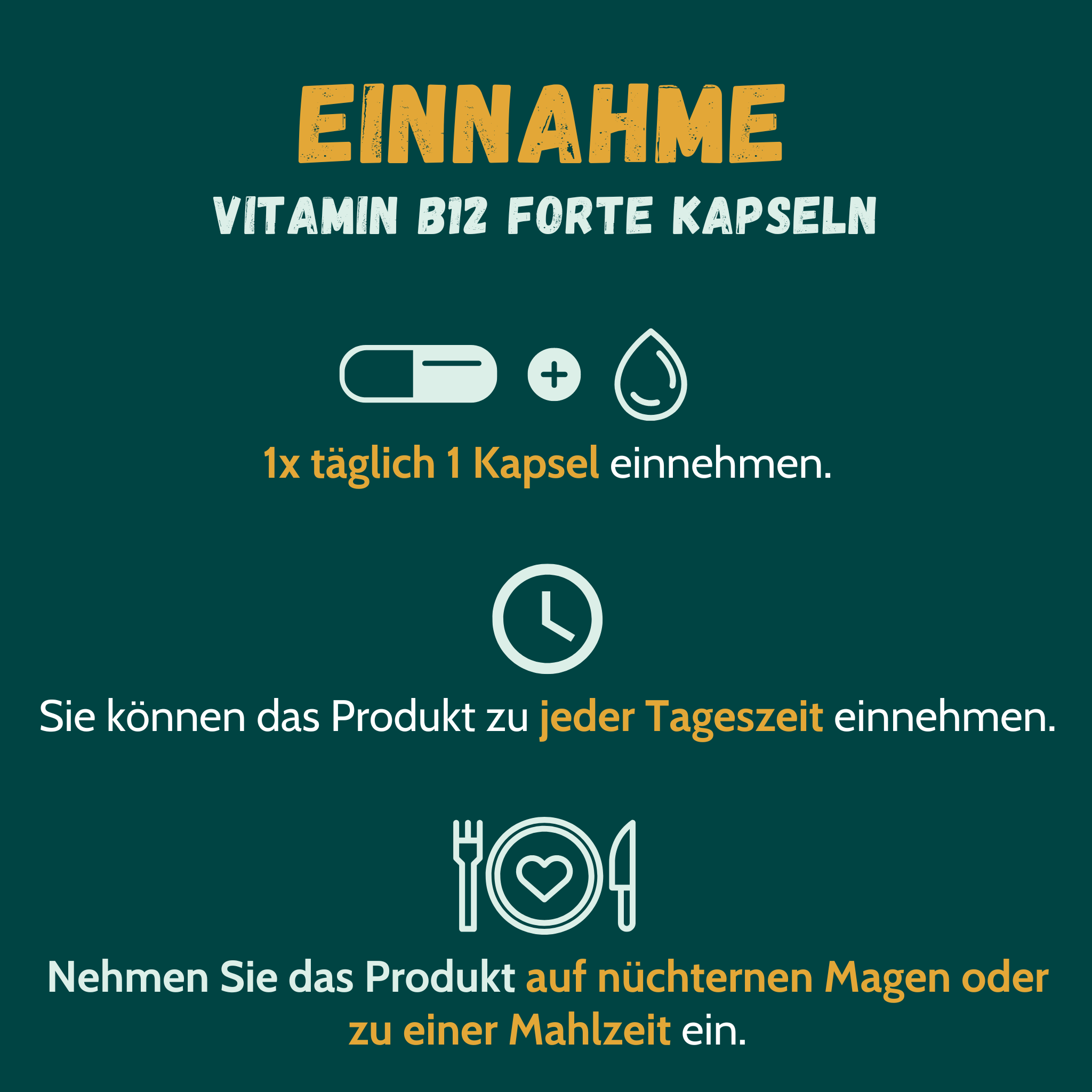 Grafik zur Einnahme von Vitamin B12 Forte Kapseln von Sinoplasan