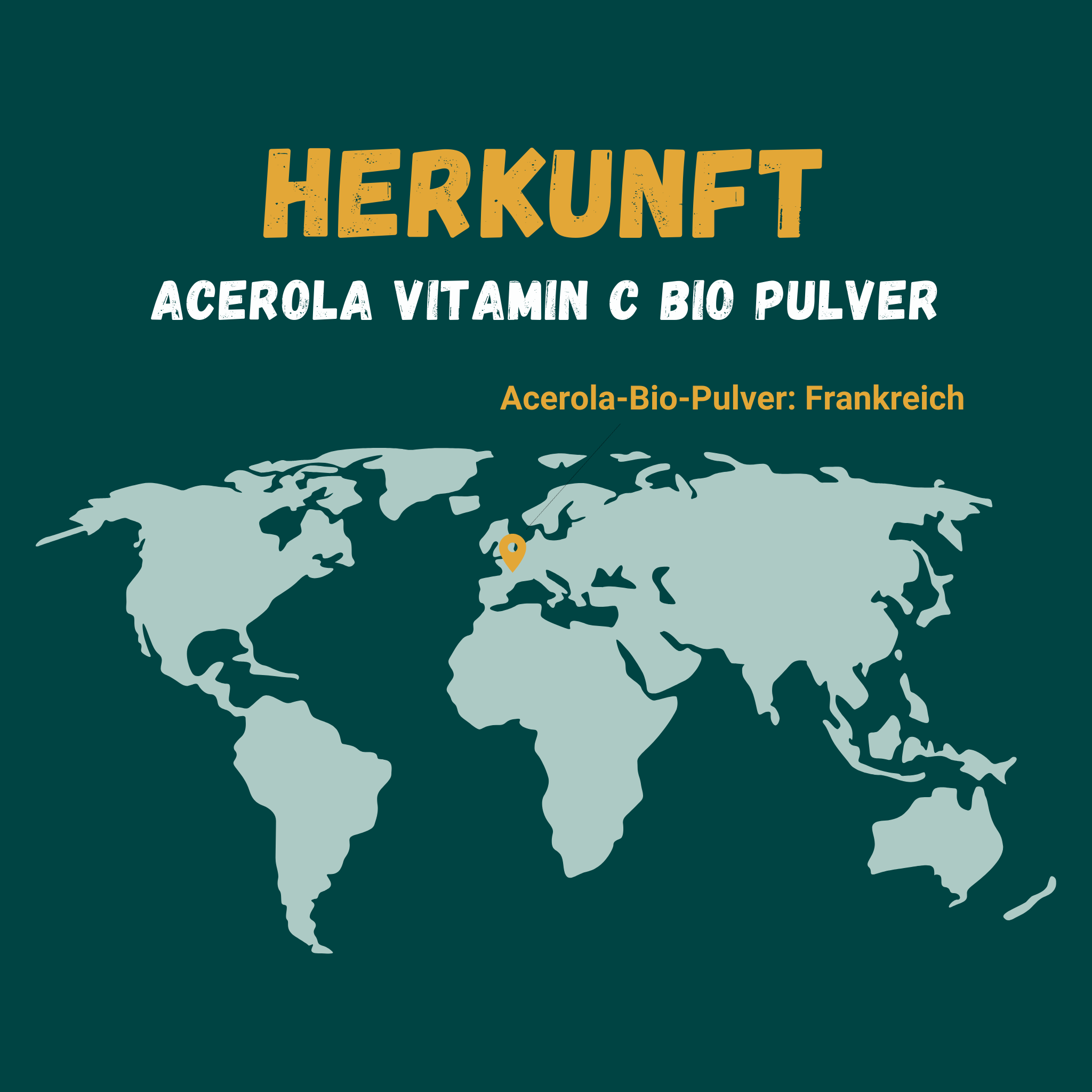 Grafik zur Herkunft von Acerola-Bio-Pulver: Frankreich