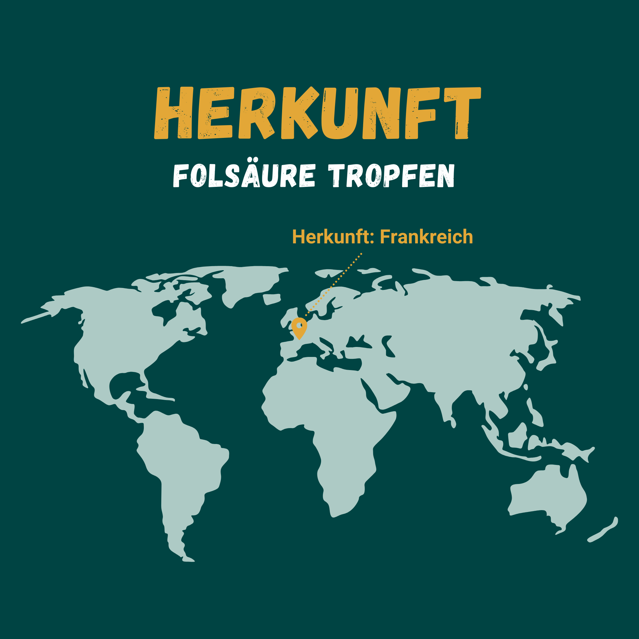 Grafik zur Herkunft von Folsäure Tropfen: Frankreich