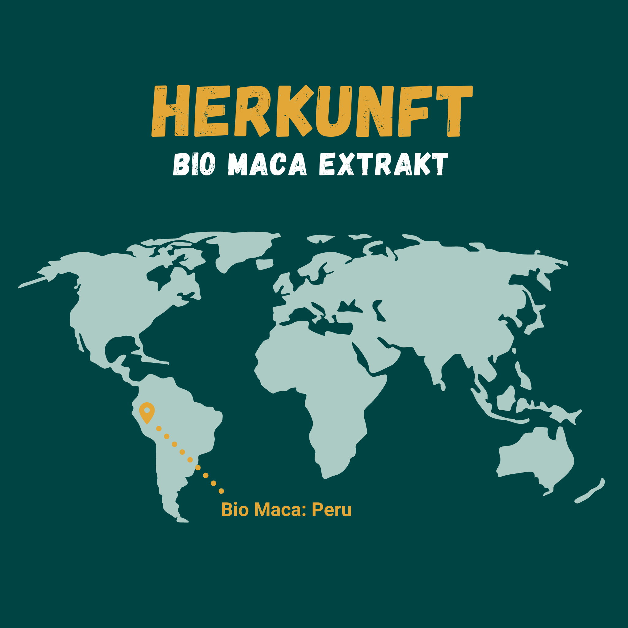 Grafik zur Herkunft von Bio Maca: Peru