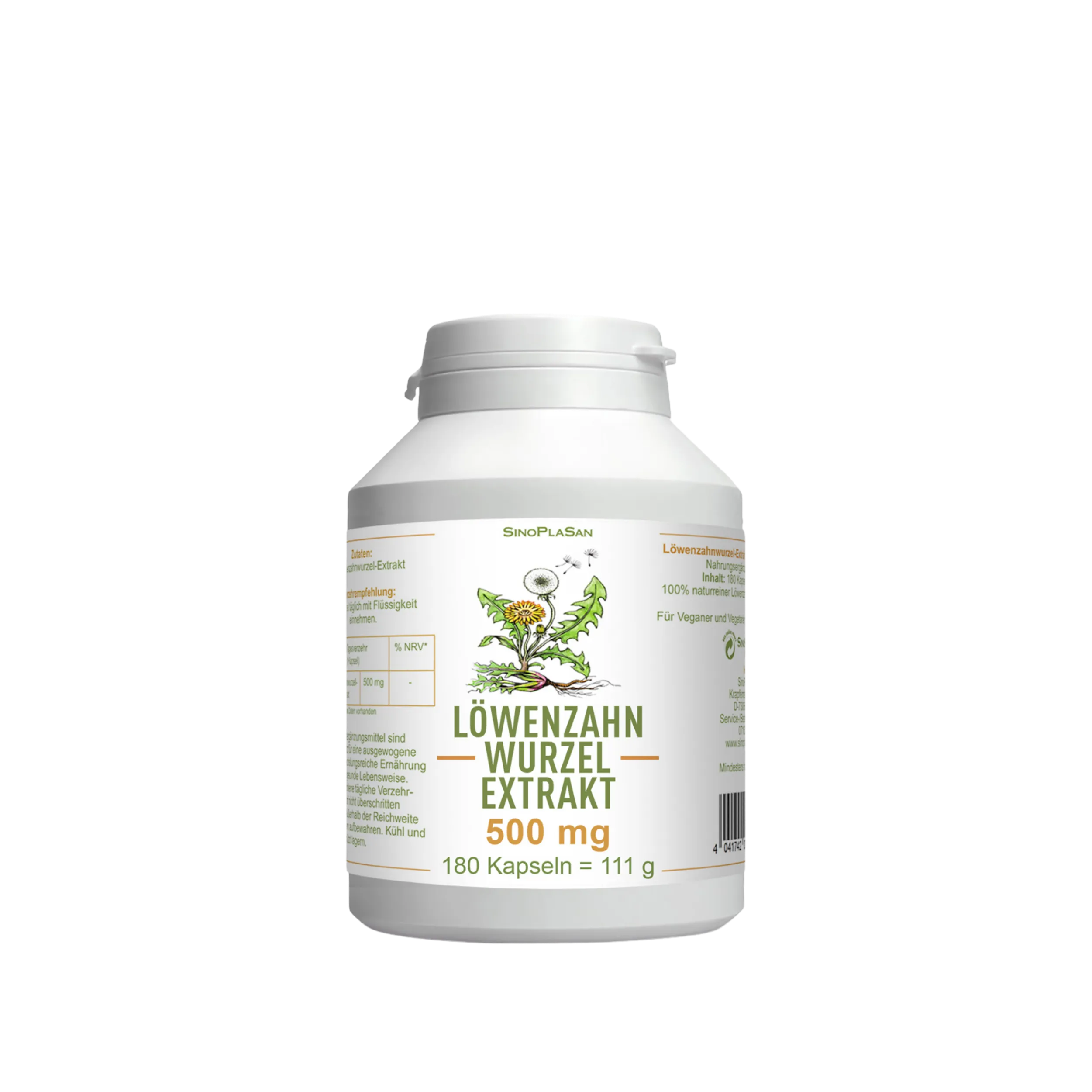 Loewenzahn Wurzel Extrakt Kapseln von Sinoplasan 