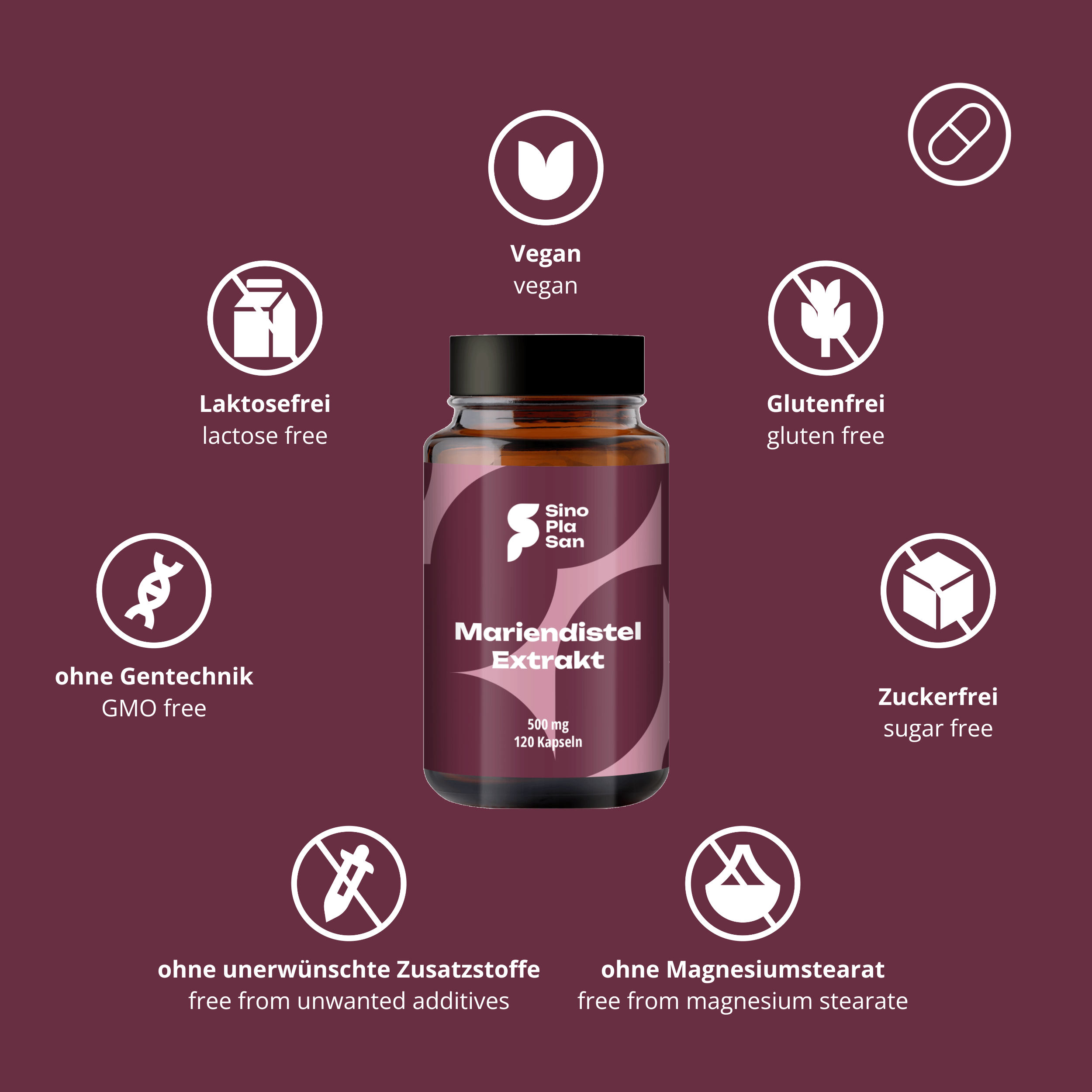 Milk thistle extract 500 mg MONO 120 capsules