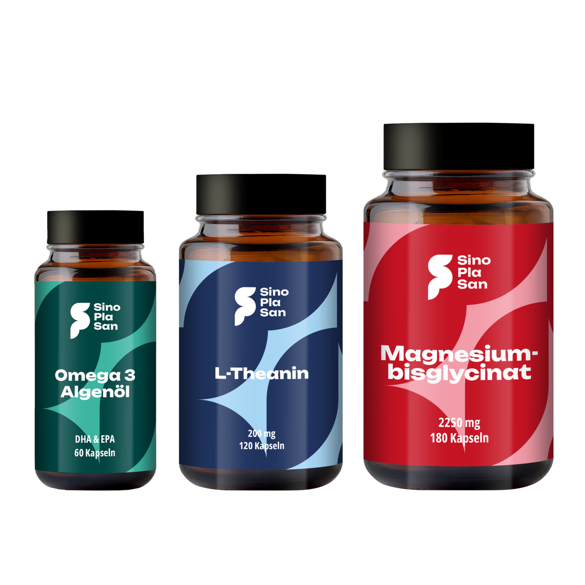 Mentale Balance Set mit Magnesium, L-Theanin & Omega-3