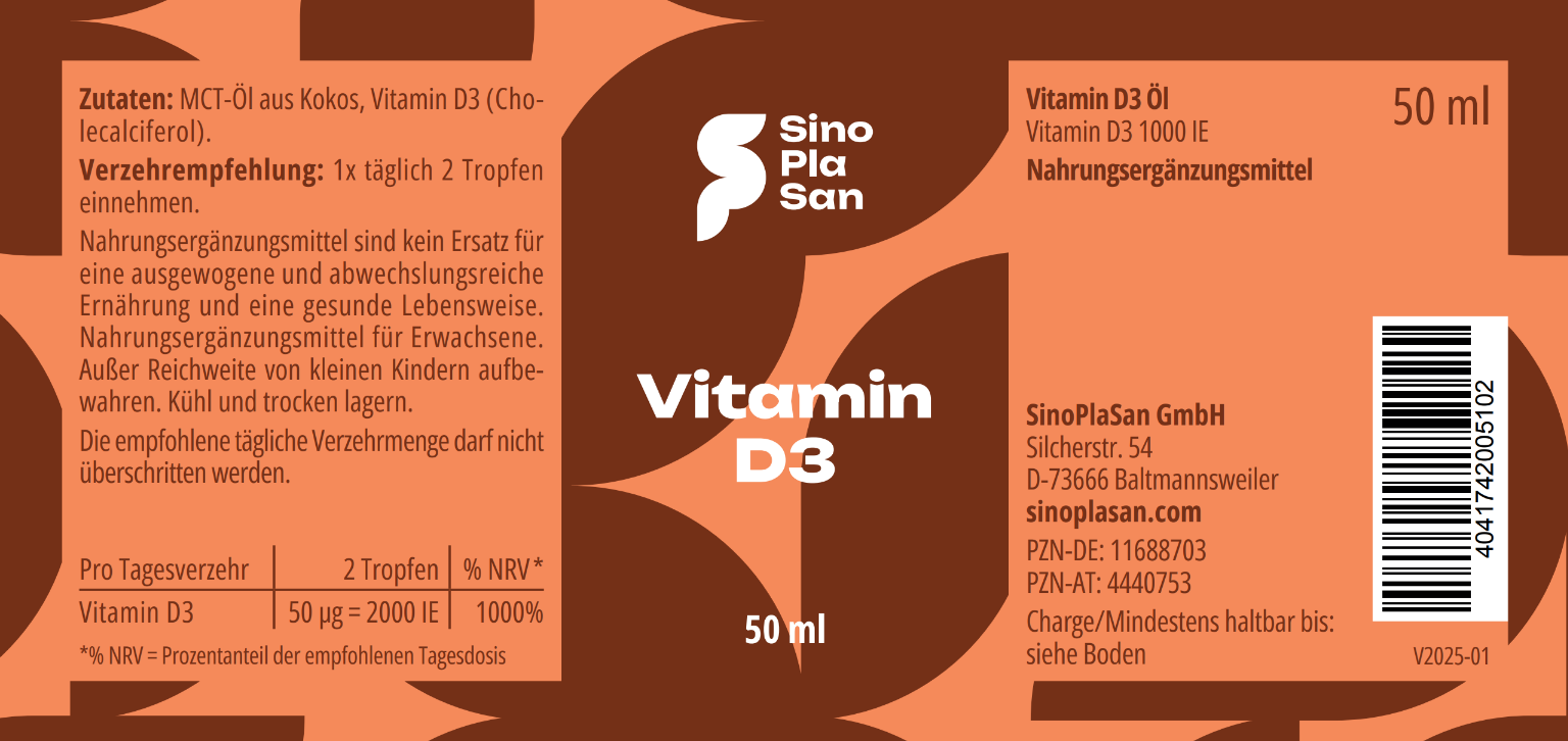Vitamin D3 Öl 1000 IE Tropfen
