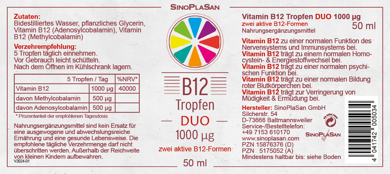 B12 Tropfen DUO Etikett