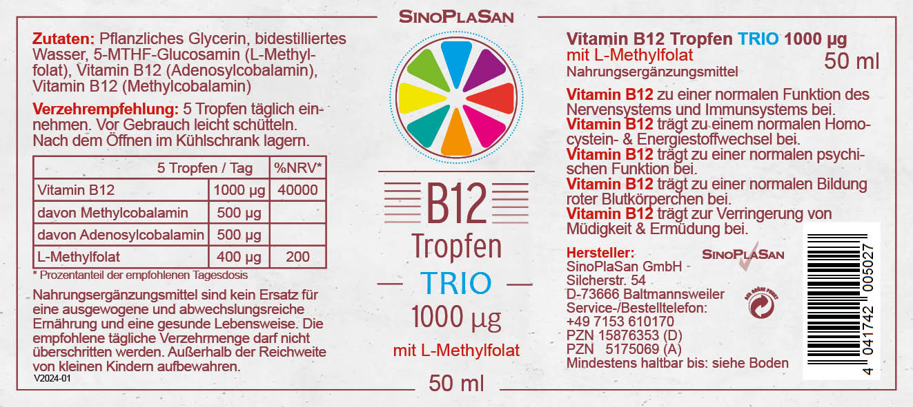 B12 Tropfen TRIO von Sinoplasan