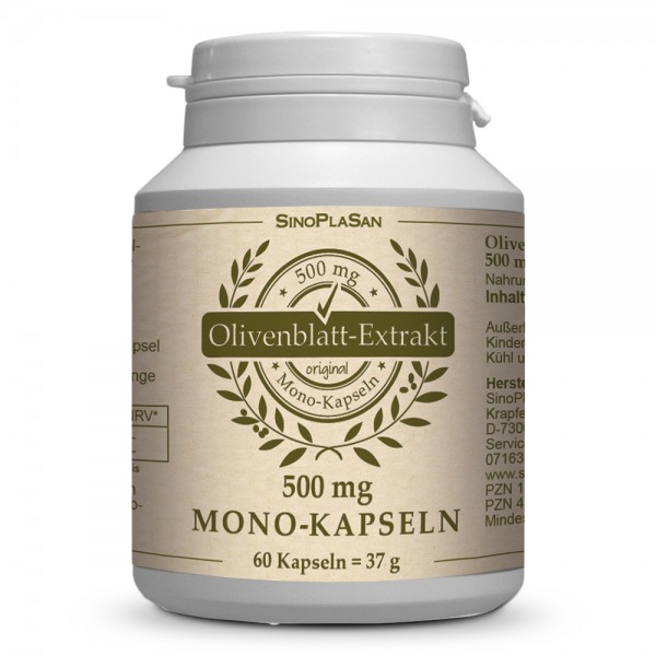 Olivenblattextrakt 500 mg MONO 60 Kapseln