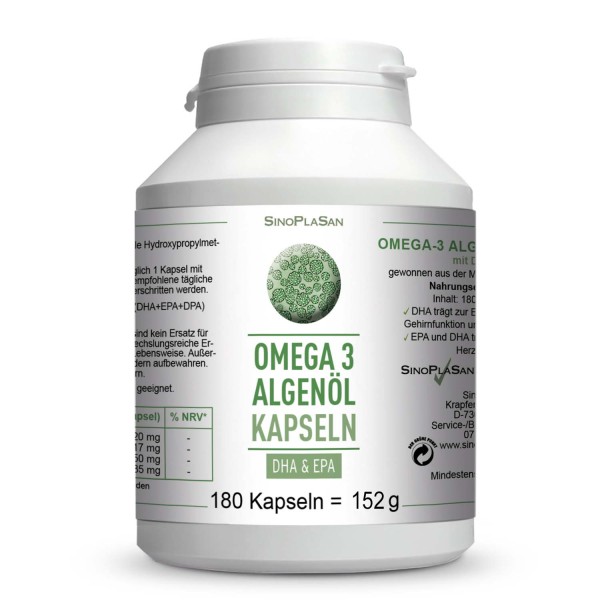 Omega-3 Algae Oil DHA+EPA 180 cps