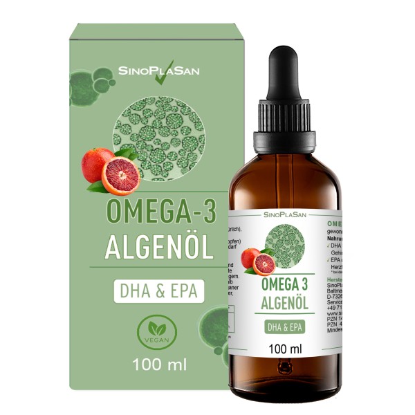 Omega-3 Algenöl DHA+EPA 100 ml ORANGE