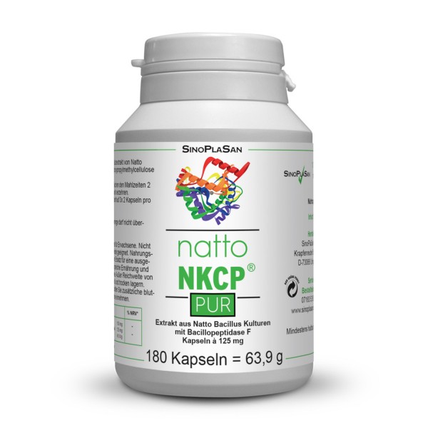 Natto NKCP PUR 180 capsules à 125mg Natto Bacillus