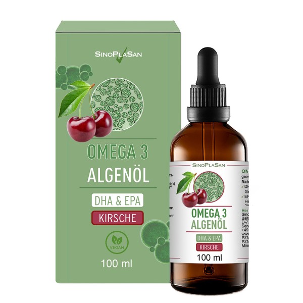 Omega-3 algae oil DHA+EPA 100 ml CHERRY